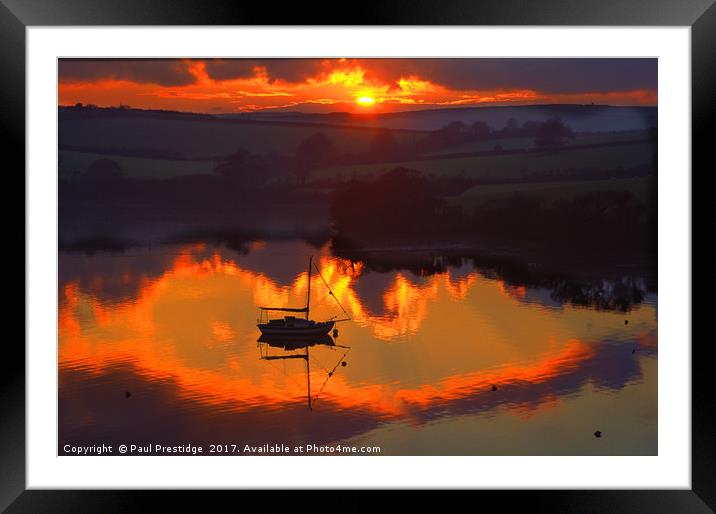 Kingsbridge Estuary Sunset Framed Mounted Print by Paul F Prestidge
