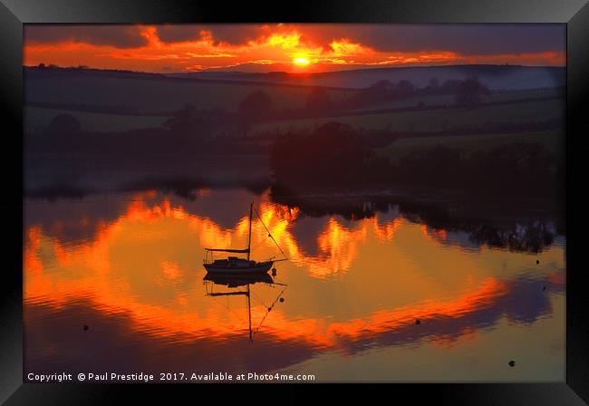 Kingsbridge Estuary Sunset Framed Print by Paul F Prestidge