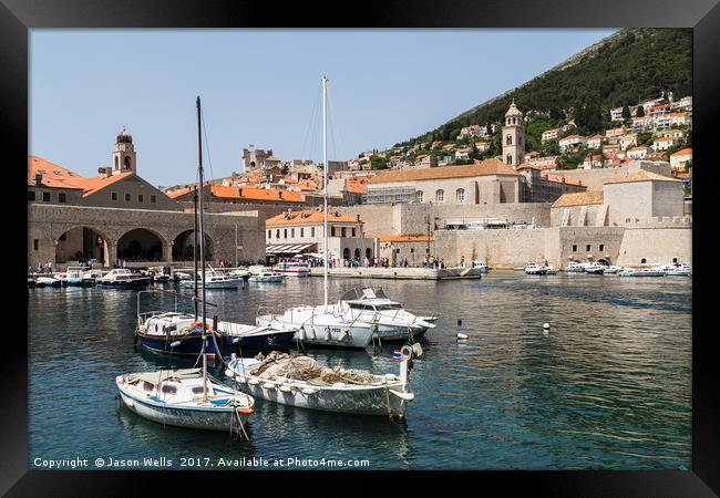 Dubrovnik’s old port Framed Print by Jason Wells