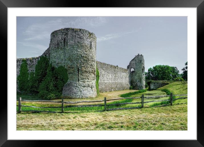 Pevensey Castle Framed Mounted Print by Diana Mower