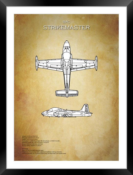 BAC Strikemaster Framed Mounted Print by J Biggadike