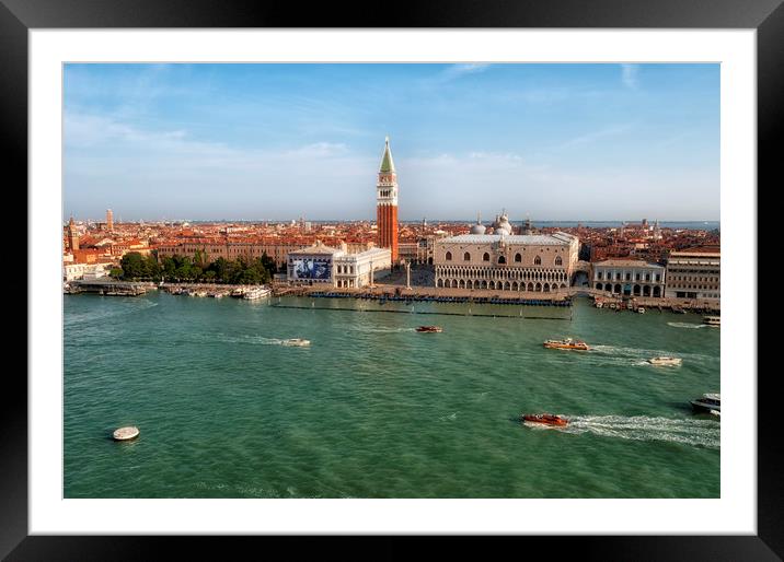 Venice Grand Canal and St Mark's Campanile Framed Mounted Print by Leighton Collins