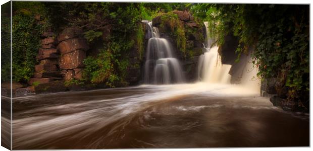 Penllergare falls in Swansea Canvas Print by Leighton Collins