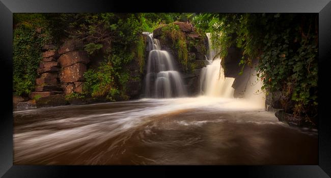 Penllergare falls in Swansea Framed Print by Leighton Collins