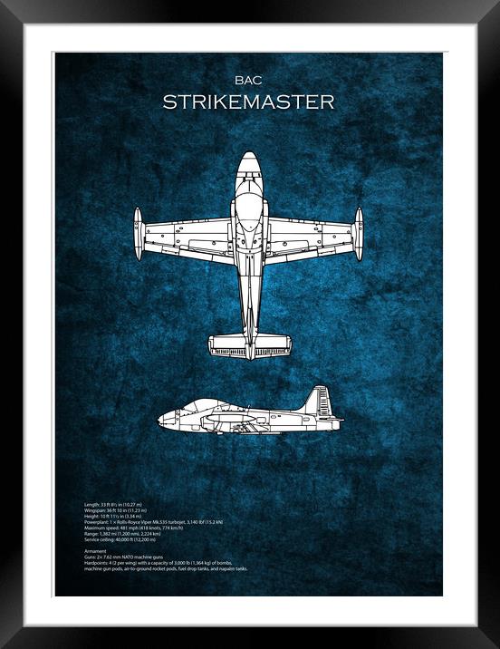 BAC Strikemaster Framed Mounted Print by J Biggadike