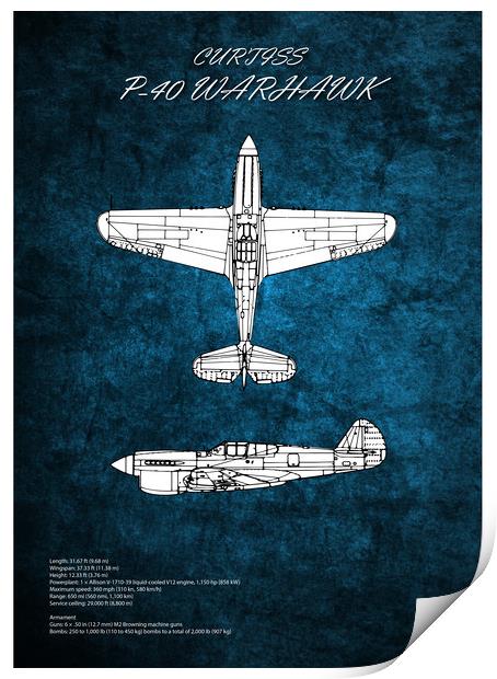 Curtiss P-40 Warhawk Print by J Biggadike
