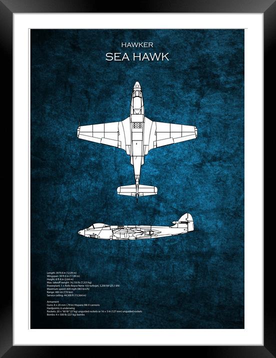 Hawker Sea Hawk Framed Mounted Print by J Biggadike