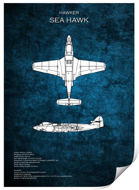 Hawker Sea Hawk Print by J Biggadike