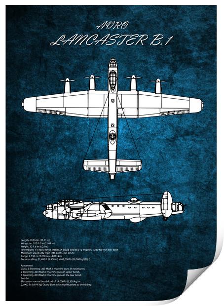 Avro Lancaster Bomber Print by J Biggadike
