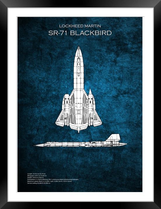 SR71 Blackbird Framed Mounted Print by J Biggadike