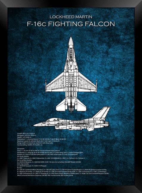 F16 Fighting Falcon Framed Print by J Biggadike