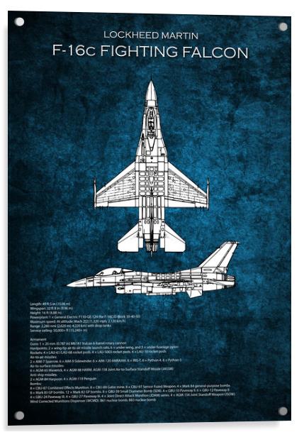 F16 Fighting Falcon Acrylic by J Biggadike