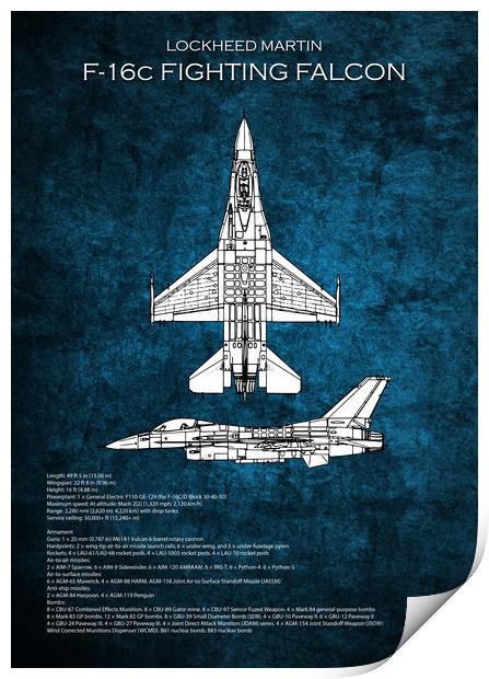F16 Fighting Falcon Print by J Biggadike