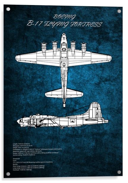 B17 Flying Fortress Acrylic by J Biggadike
