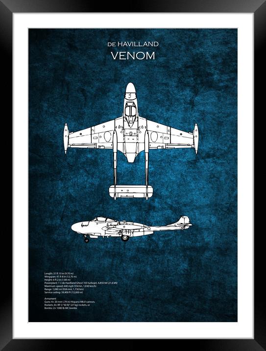 de Havilland Venom Framed Mounted Print by J Biggadike