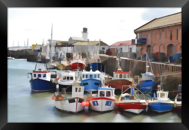Whitby Harbour Framed Print by ian broadmore