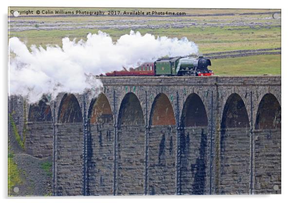 Flying Scotsman At The Ribblehead Viaduct Acrylic by Colin Williams Photography