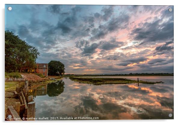 Reflections of an Essex Sunset Acrylic by matthew  mallett