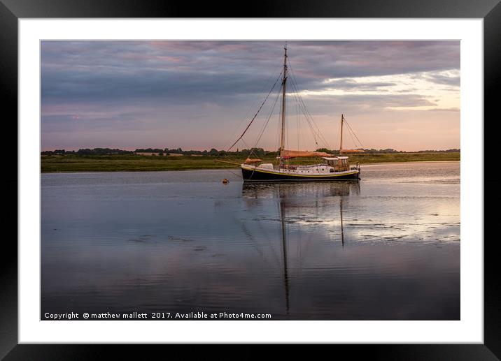 Moored and Waiting On Essex Backwaters Framed Mounted Print by matthew  mallett