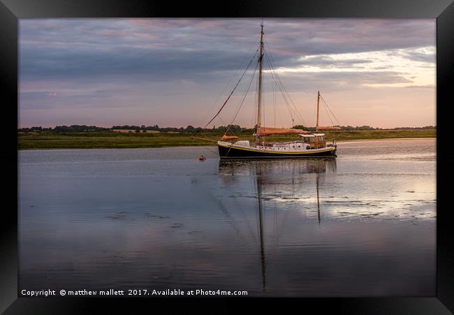 Moored and Waiting On Essex Backwaters Framed Print by matthew  mallett