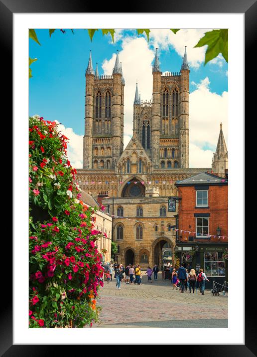 Lincoln Cathedral in summer Framed Mounted Print by Andrew Scott