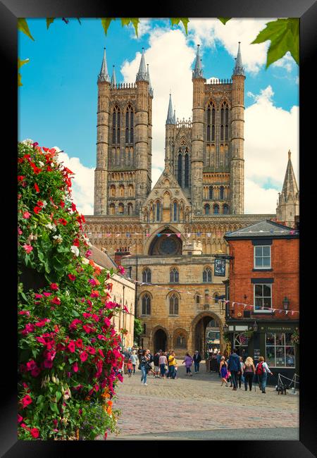 Lincoln Cathedral in summer Framed Print by Andrew Scott