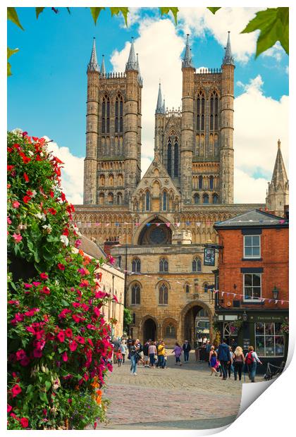 Lincoln Cathedral in summer Print by Andrew Scott