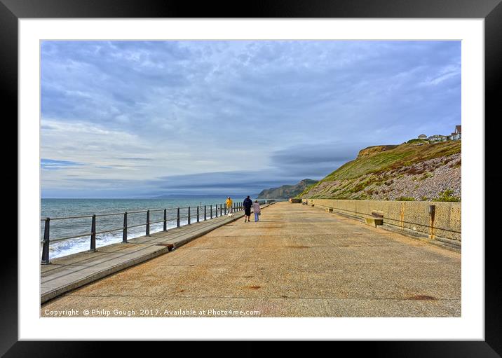 A walk by the sea Framed Mounted Print by Philip Gough