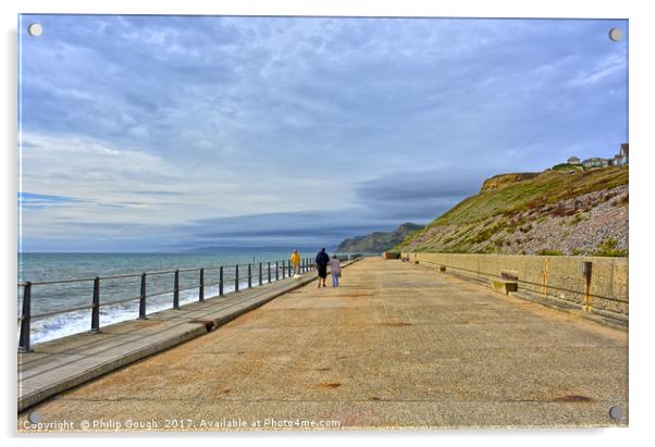 A walk by the sea Acrylic by Philip Gough