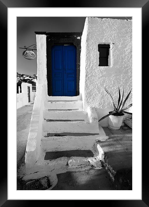 the blue door Framed Mounted Print by stephen mc nally