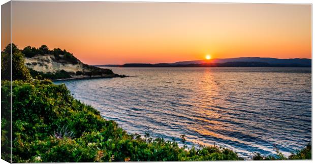 The Sun Setting over the Bay Canvas Print by Naylor's Photography