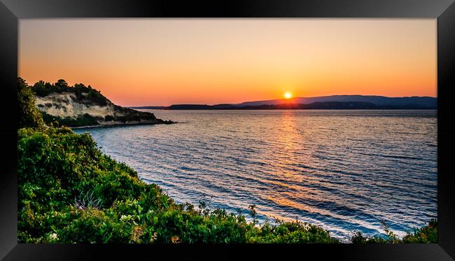 The Sun Setting over the Bay Framed Print by Naylor's Photography
