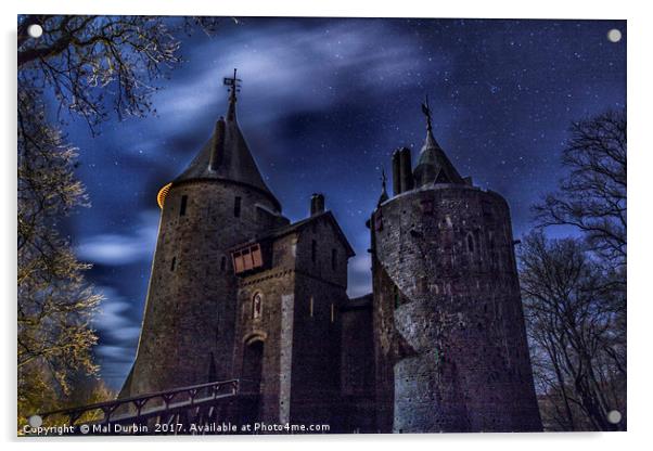 Castle Coch at Night Acrylic by Mal Durbin