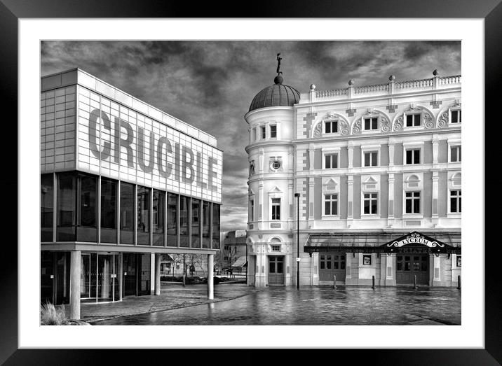Crucible & Lyceum Theatres, Sheffield              Framed Mounted Print by Darren Galpin