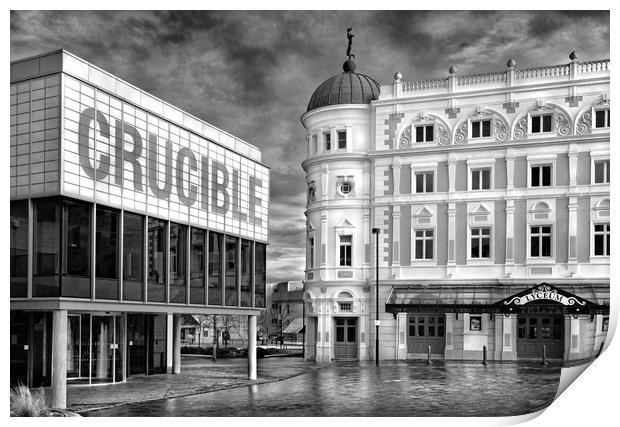 Crucible & Lyceum Theatres, Sheffield              Print by Darren Galpin