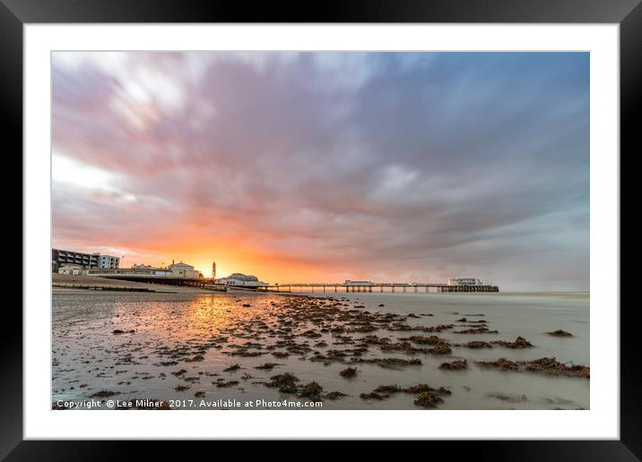 Worthing Pier Sunrise  Framed Mounted Print by Lee Milner