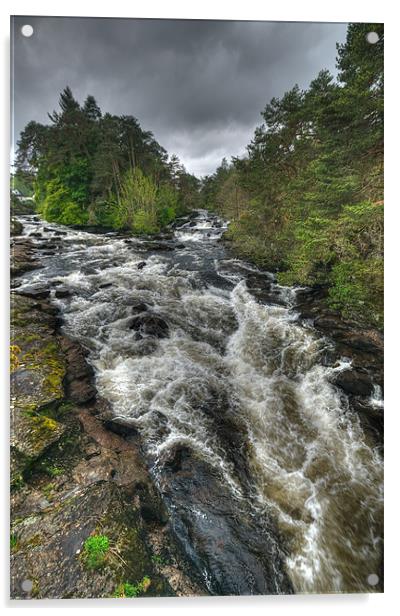 The Falls Of Dochart Acrylic by Mark Robson