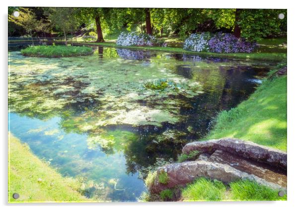 St Fagans Lake Acrylic by Richard Downs