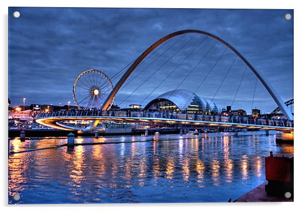 Millenium Bridge, Newcastle Upon Tyne Acrylic by Ann Garrett