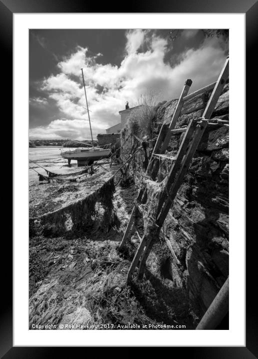 Estuary Steps  Framed Mounted Print by Rob Hawkins