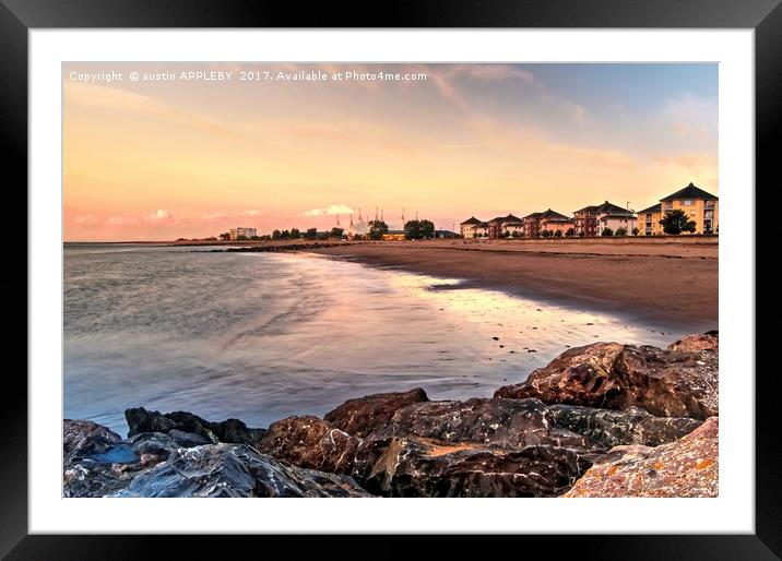 Minehead Seafront and Butlins Framed Mounted Print by austin APPLEBY