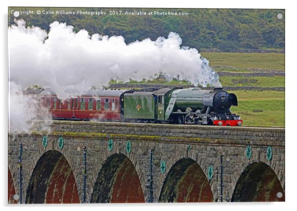 Flying Scotsman At The Ribblehead Viaduct 2 Acrylic by Colin Williams Photography