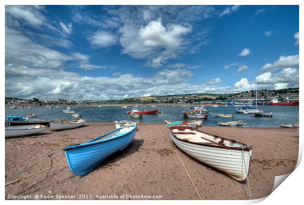Teignmouth Back Beach on The River Teign  Print by Rosie Spooner