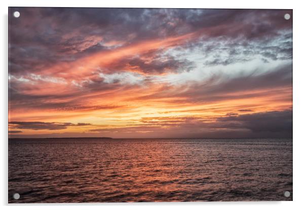 Sunset Over Leysdown on sea Acrylic by Wayne Lytton