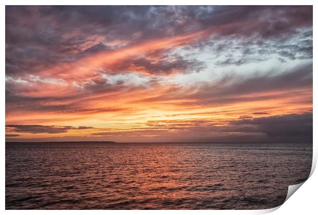 Sunset Over Leysdown on sea Print by Wayne Lytton