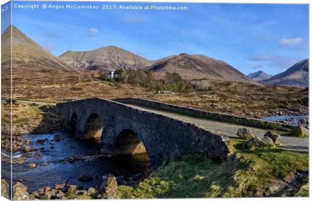 Sligachan Bridge and the Cuillins, Isle of Skye Canvas Print by Angus McComiskey