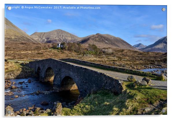 Sligachan Bridge and the Cuillins, Isle of Skye Acrylic by Angus McComiskey