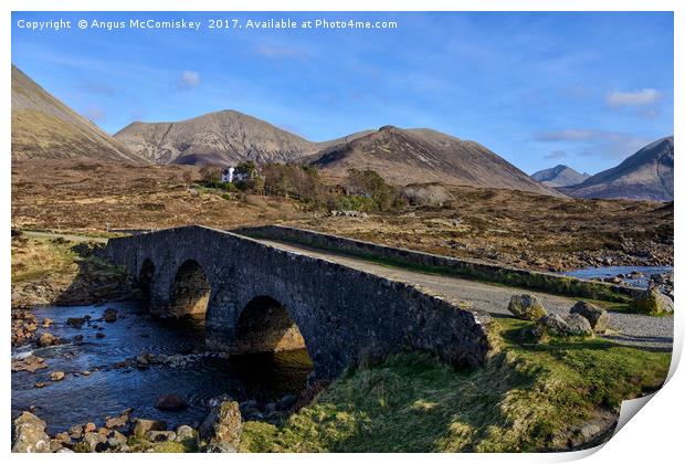 Sligachan Bridge and the Cuillins, Isle of Skye Print by Angus McComiskey