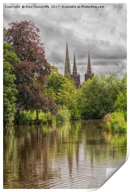 Majestic Lichfield Cathedral Print by Alan Tunnicliffe