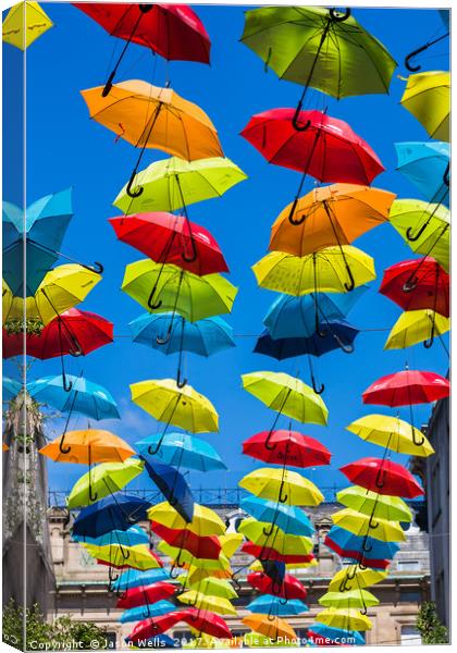 A canopy of colour above Liverpool Canvas Print by Jason Wells